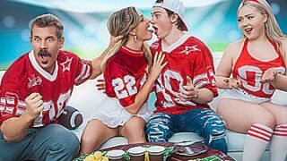 Charlie Forde And Eva Nyx – Football Sunday Ritual: A Foursome For The Big Game!